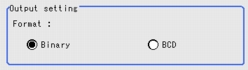 Output format - Output setting area